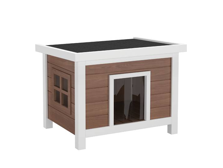Katzenhaus Outdoor Holz 57 x 45 x 43 cm natur/weiss