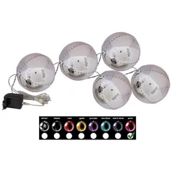 Europalms, Weihnachtsbeleuchtung, LED Snowball 8cm, rosa 5x