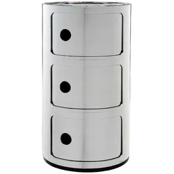 Componibili Container mit drei Elementen Chrom Metallic