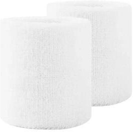 Uplifted Finds 8x10CM Towel Sports Wristbands Absorbent Tennis & Fitness Sweat Bands Wrist Guard white (2pcs)