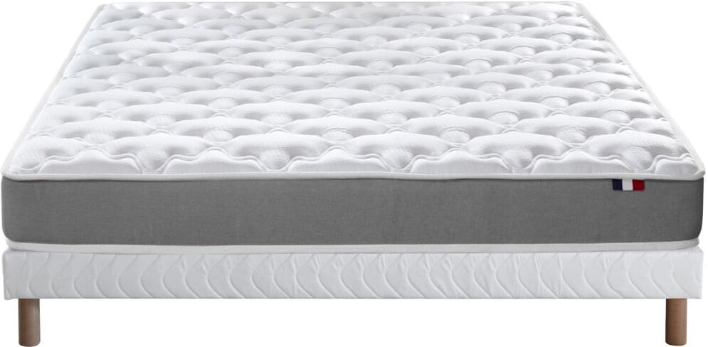 Idliterie Matelas mousse reversible stratus sommier 140x190 sommier blanc Blanc 190x37x140cm