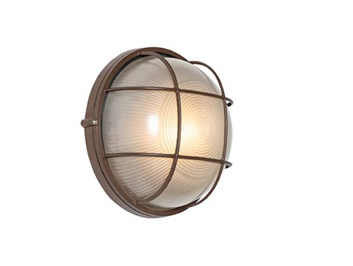 Qazqa hanneke - Applique murale - 1 lumière - Ø 25.4 cm - Brun rouille - Rustique - éclairage extérieur