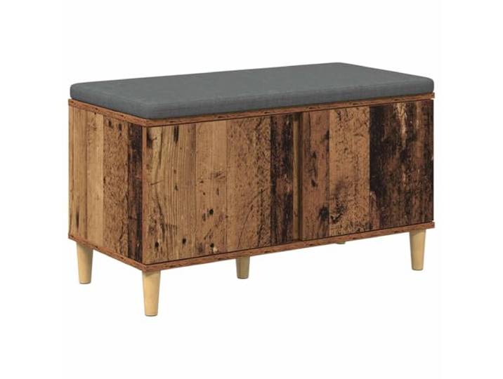 HBBMGYD Eingangsbank mit Kissen, Antikholz, 80 x 38 x 46 cm Aufbewahrungsregal, abnehmbarer Bezug, Gleitkissen, konische Füße, Innenraum Flur Eingang