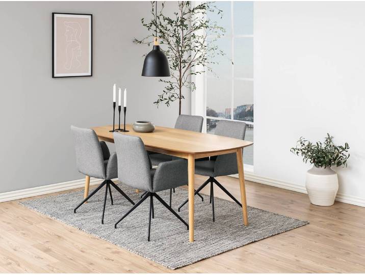 Drehbarer Armlehnenstuhl Mailly Typ A 59 x 88 x 59cm Grau/Hellgrau