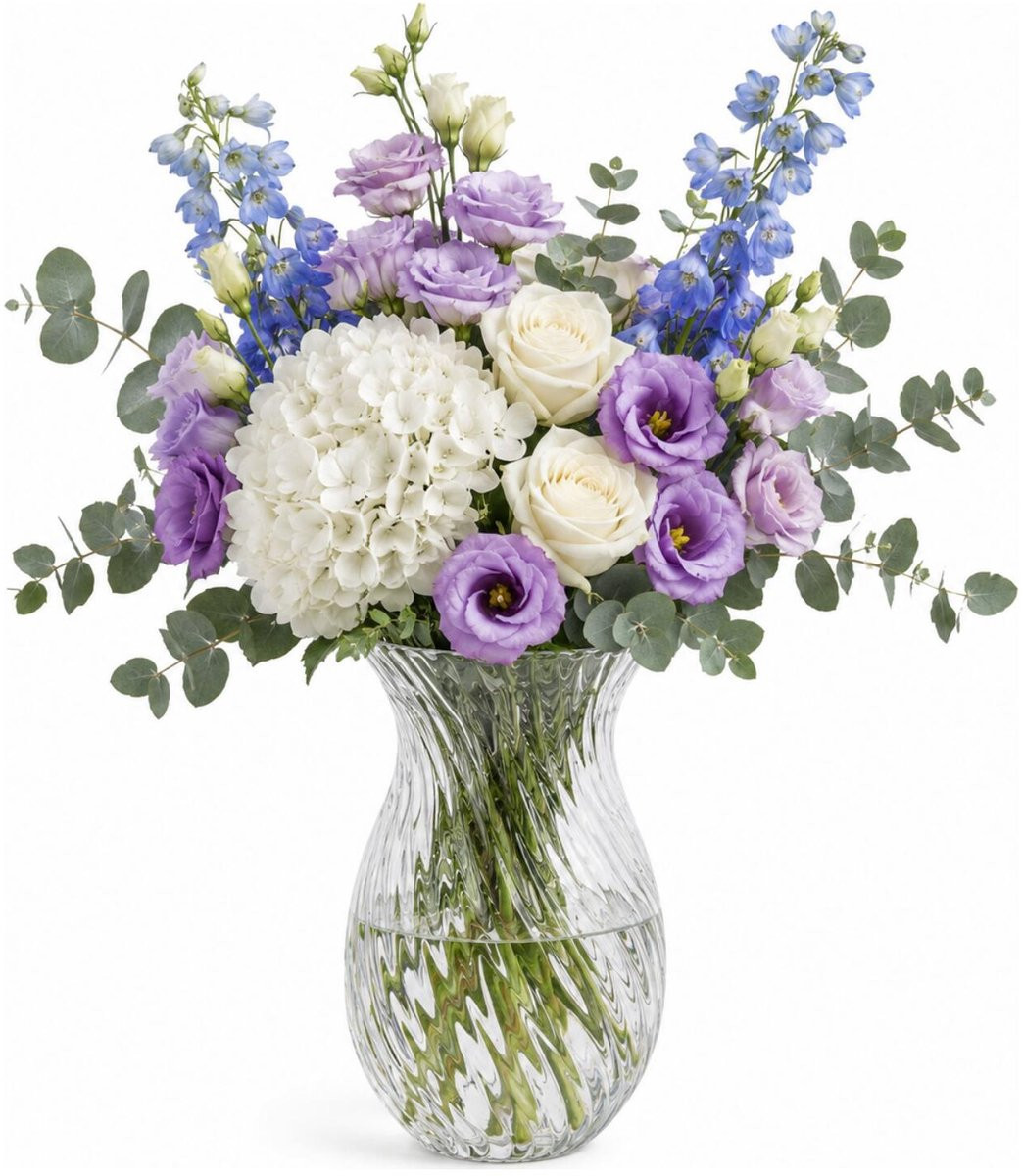 H&S Collection Bloemenvaas Beau - Transparant glas - D: 12 cm, H: 20 cm