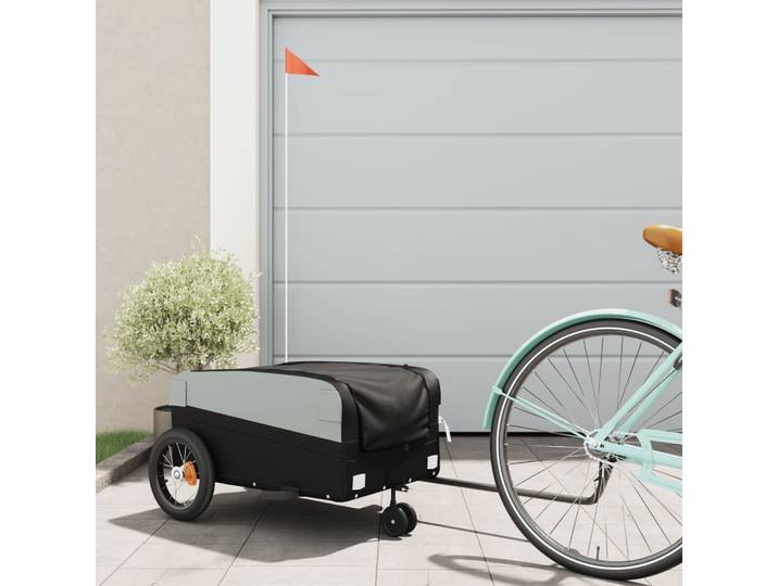 vidaXL Fahrradanhänger Schwarz 30 kg Eisen