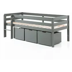 KOJENBETT Karolina 208x83x105 aus Massivholz in Grau