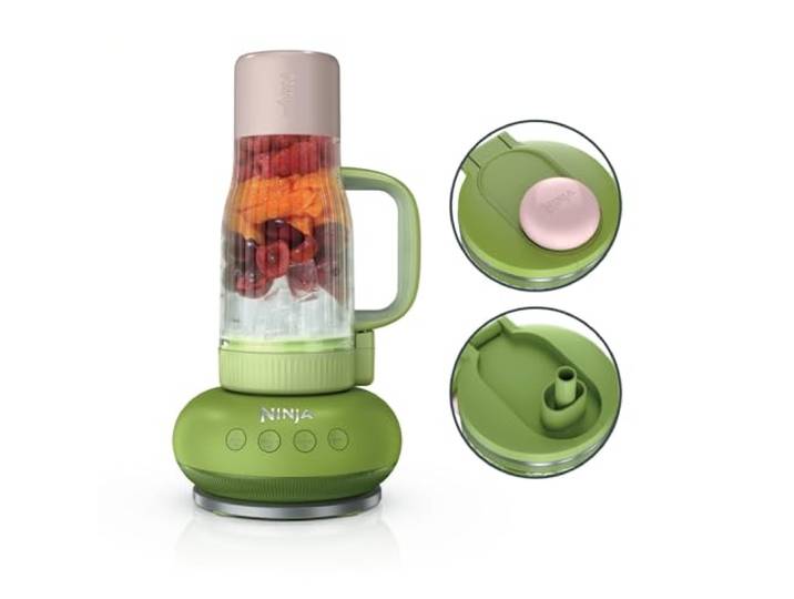 Ninja BlendBoss Blender avec mug portatif\, blender personnel\, Mug de Voyage Mug amovible\, 3 modes de préréglages automatiques\, Chewing-gum Pastèque - DB351EUGN