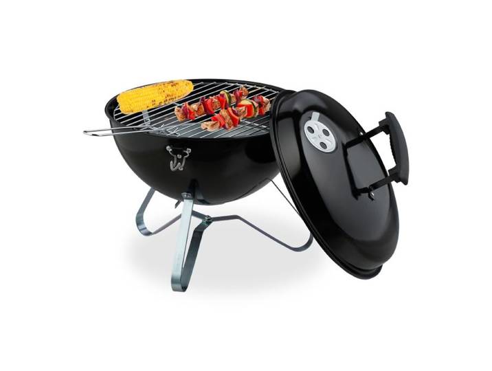 Relaxdays Tragbarer Kugelgrill Ø 37 cm