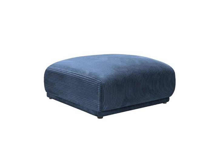 ROSALIE - Pouf en velours côtelé Bleu 102x83x46