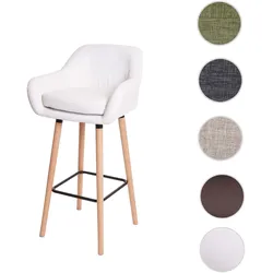 Barhocker Malmö T381, Barstuhl Tresenhocker MVG-zertifiziert ~ Kunstleder, weiß