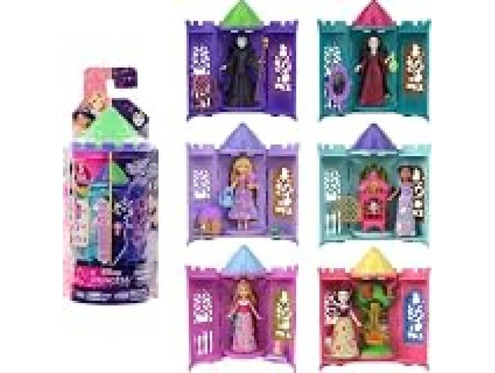 Mattel Disney Princess Or Villains Tower Surprise Petite poupée et Ensemble de Jeu empilable avec 3 à 4 Accessoires, inspiré des Films (Les Personnages Peuvent Varier)
