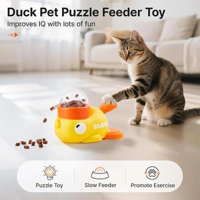 Uplift Treasures Duck Shaped Interactive Pet Feeder Toy Duck Shaped Interactive Pet Feeder Toy