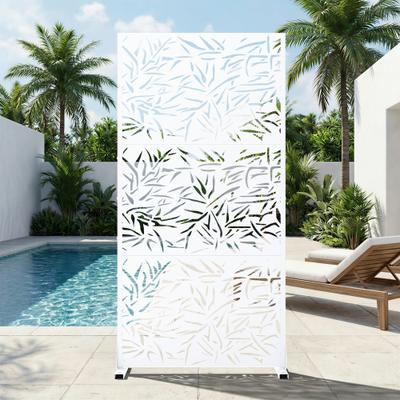Dovelina Outdoor Privacy Screen Free Standing Bamboo Leaves