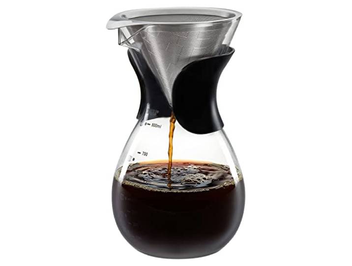 GEFU Kaffeebereiter BUTIO 800 ml - Pour Over Kaffeekanne mit Glasfilter