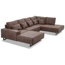 filippo Wohnlandschaft Antwerp Mikrofaser Braun Graubraun 331 cm