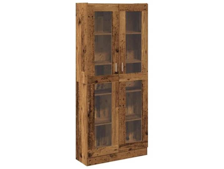 HGFDVCMR Highboard Altholz-Optik 82,5x30,5x185 cm Holzwerkstoff Schrank Schlanker Mehrzweckschrank für Wohnzimmer und Flur mit reichlich Stauraum, pflegeleichter Oberfläche und Umkippschutz.