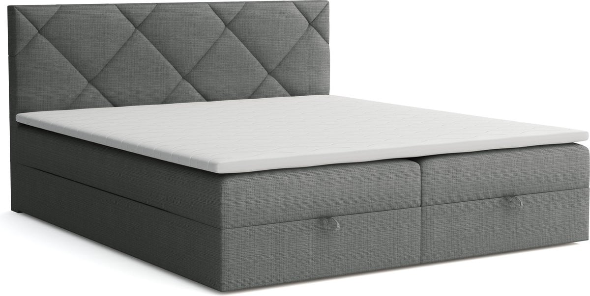Meuba Home Valeria Boxspring Grijs met 8cm topper - 160x200 cm