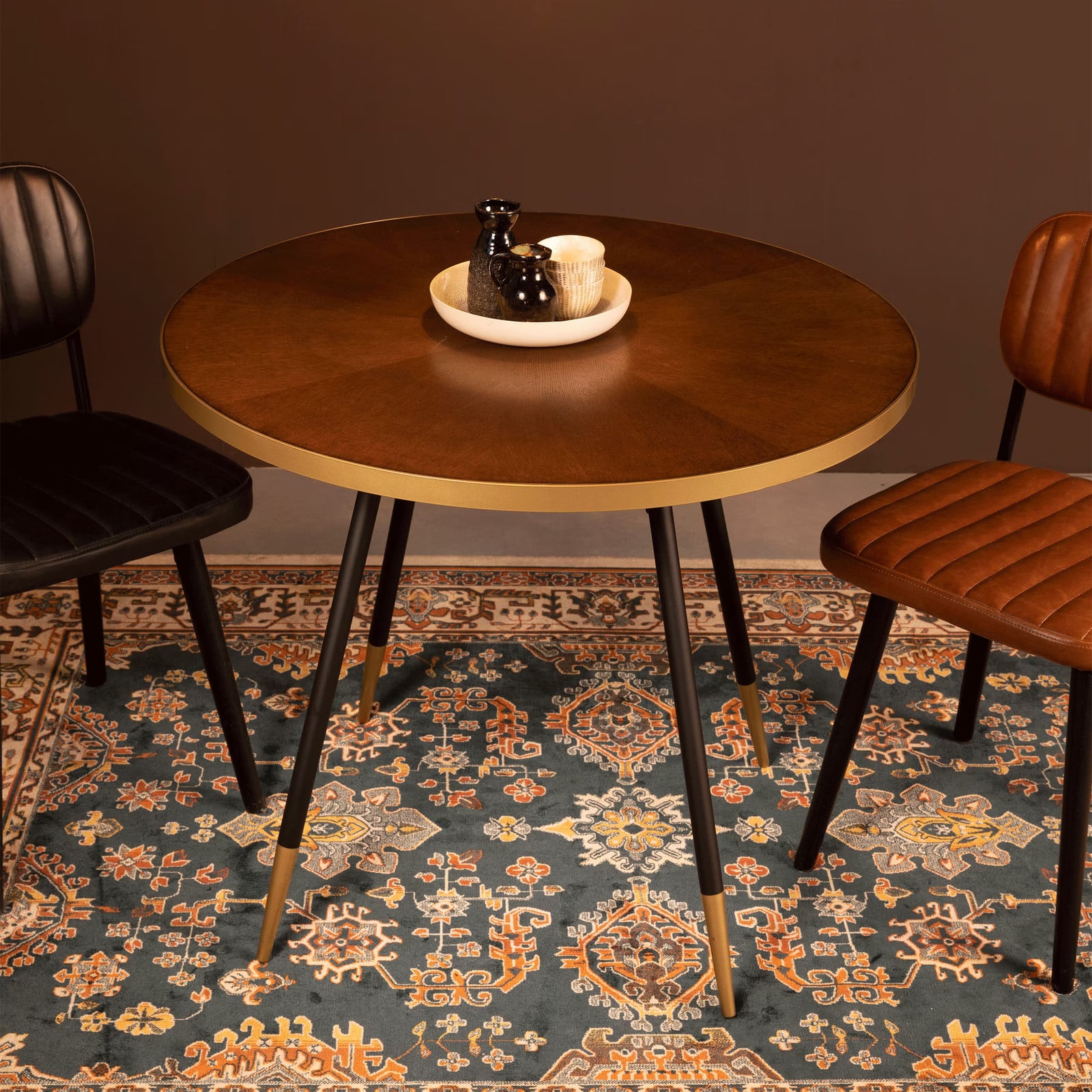 ZILT Ronde Bistrotafel Lili MDF - Bruin - Diameter: 90 cm