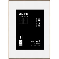 Nielsen Bilderrahmen Accent Premium mit Passepartout 70 x 100 / Nussbaum