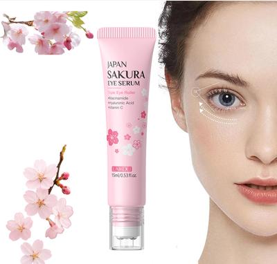 Trendy Discount Goods Hyaluronic Acid Sakura Eye Serum Roller For Dark Circles Moisturizing Cream Skin Care Treatment Hyaluronic Acid Sakura Eye Serum Roller For Dark Circles Moisturizing Cream Skin Care Treatment