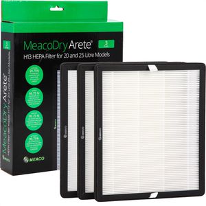 Meaco Luftentfeuchter-Ersatzfilter Dry Arete 20L und 25L, H13 HEPA-Filter, für Luftentfeuchter Arete One & Two, 3 Stück