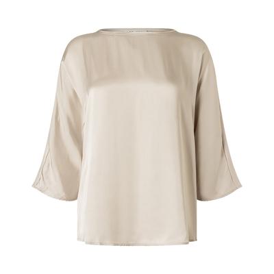 Kurzarmbluse MAERZ MUENCHEN "Maerz Muenchen 169600 Bluse 3/4 Arm Damen Bekleidung", Damen, Gr. 40, beige, 100% Viskose, Blusen