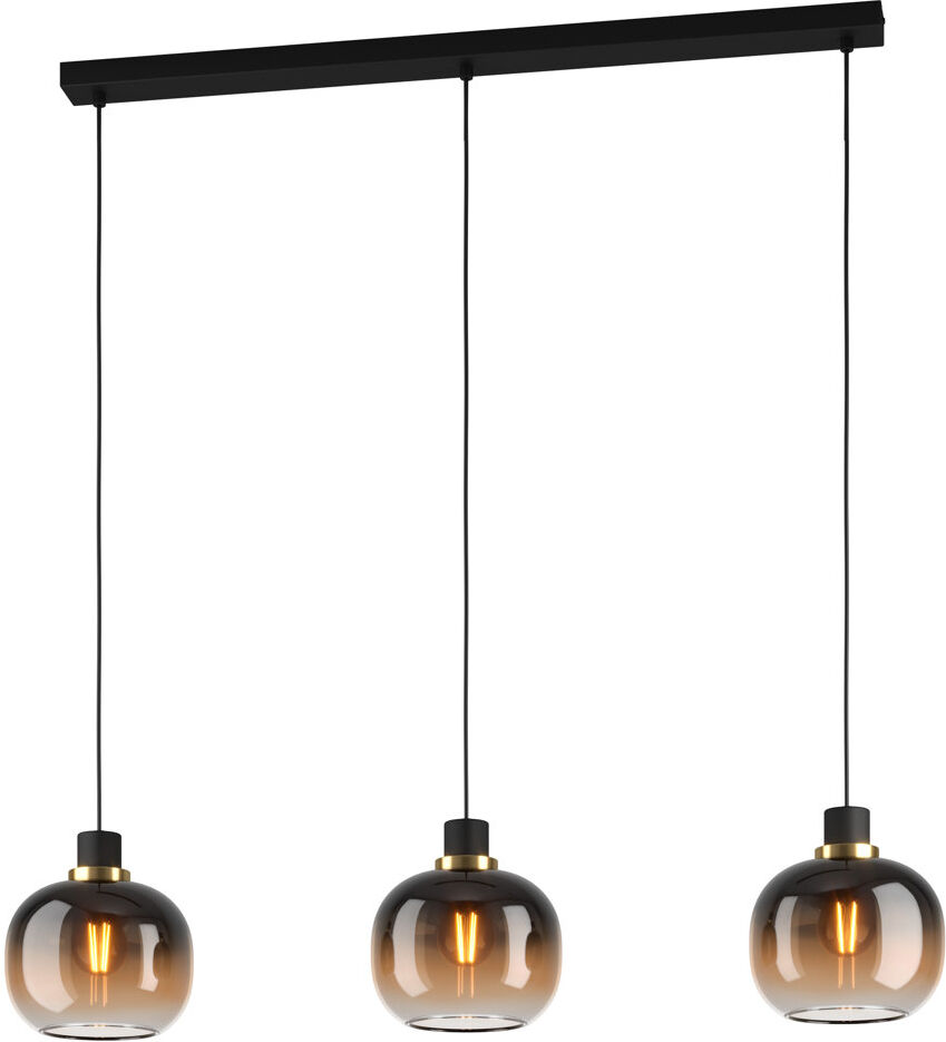 George Oliver Laurent 3 - Light Kitchen Island Pendant Black/Brown 110cm H X 78cm W X 16cm D