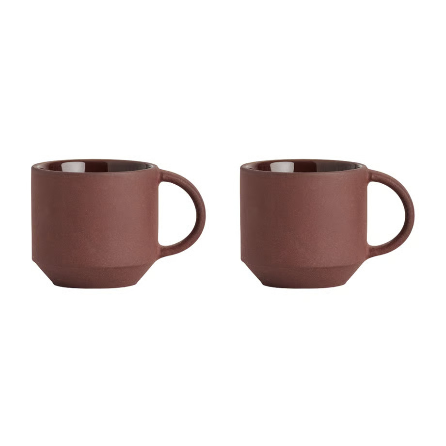 OYOY Yuka espressokopjes 2-pack Dark bruin