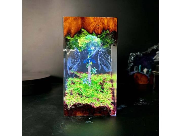 Lampe en résine, figurine Master Sword, veilleuse, figurine de jeu personnalisée, décoration artistique créative pour le bureau et la maison, charge USB