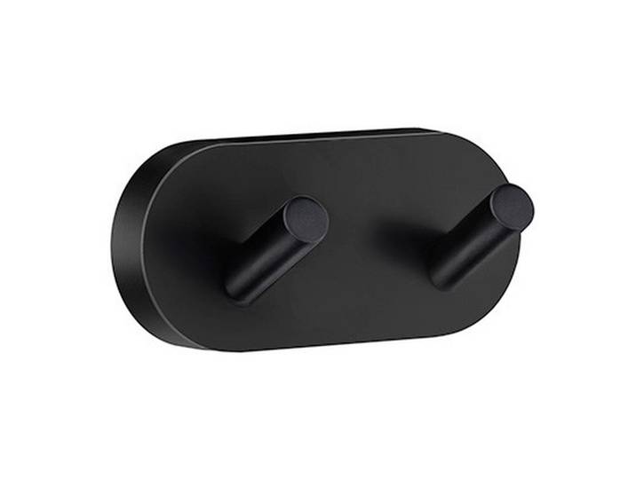 Smedbo Handtuchhaken, Schwarz, Metall, rund, 9x4x4.5 cm, Badaccessoires, Haken