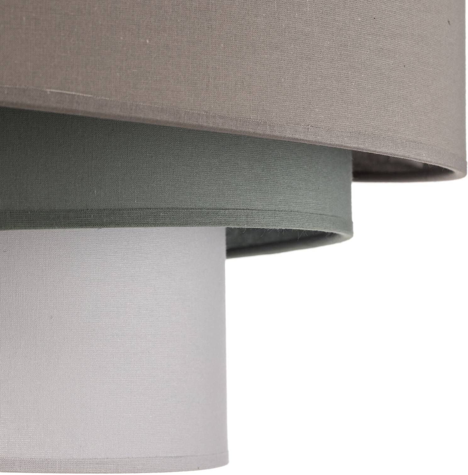 Ceiling Light Trio monocolor Duolla, dimmable, Alu / grey / zinc, Living / Dining Room, Textile / fabric / silk, Modern, Ceiling Light