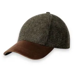 Hackett London für Herren. HM0400114 Hbone Tartan Kappe grün (OSFA), Lässig, Wolle, Klassisch
