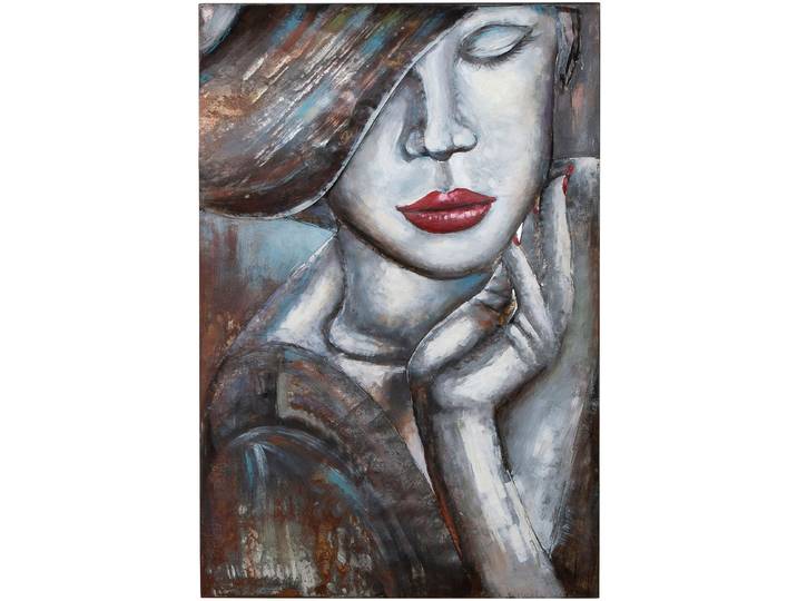 Metallbild CASABLANCA BY GILDE Bild rechteckig Noblesse weiss H. 120 cm , weiss (farbe bild(er): weiß), B:80cm H:120cm T:6cm, Metall, Bilder, Metallbild