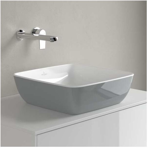 Villeroy und Boch Artis Aufsatzwaschbecken 417841BCT7 41x41cm, ohne Hahnloch, ohne Überlauf, French Linen