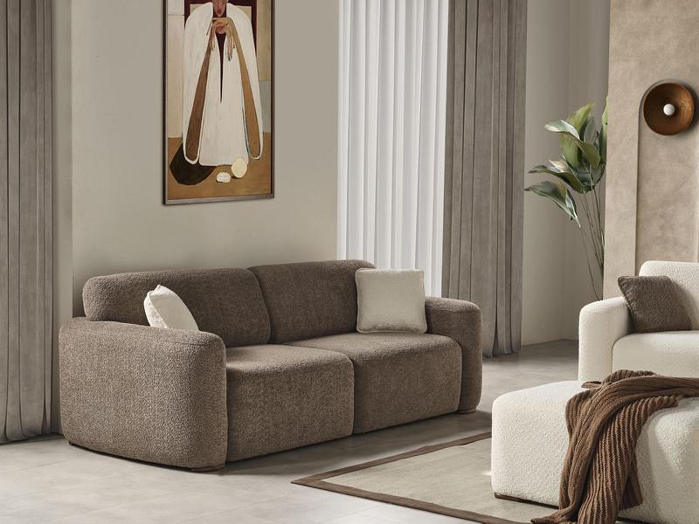 Dreisitzer Sofa Couch Wohnzimmer Design Einrichtung 230cm Textil 3er