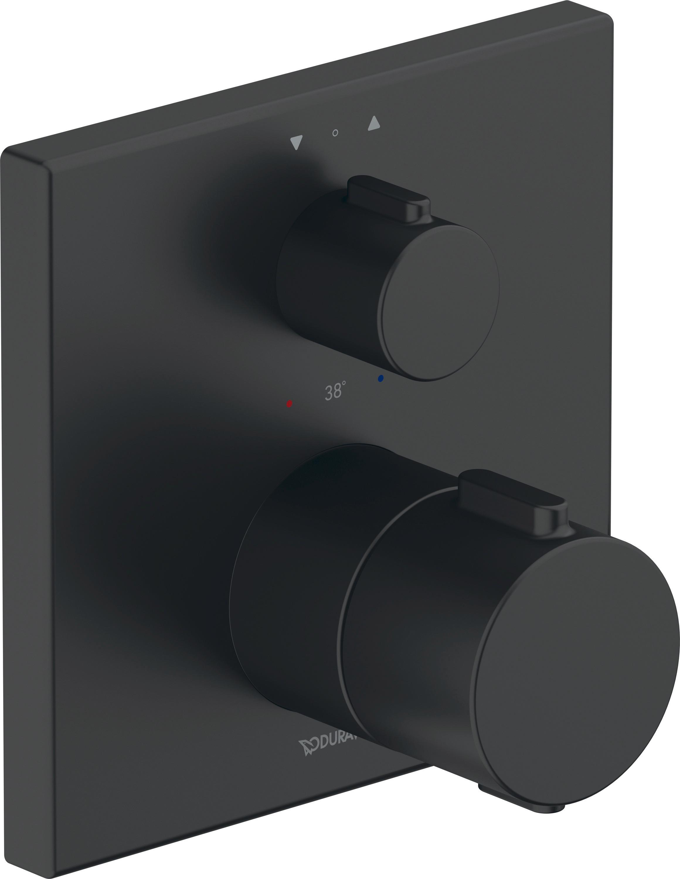 Duravit Fertigmontageset UP-THM, Rosette eckig, schwarz matt