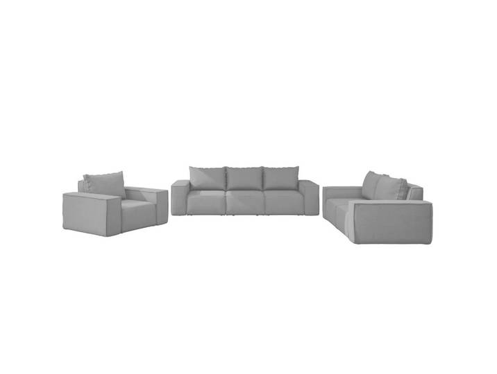 Kaiser Möbel Loungegarnitur Gartenmöbel set 3 2 1 für den Garten, Terrasse, gartenmöbel lounge set Sonne Exclusicve Hellgrau, Holz, Gartenmöbel, Gartengarnituren, Gartenmöbel-Sets