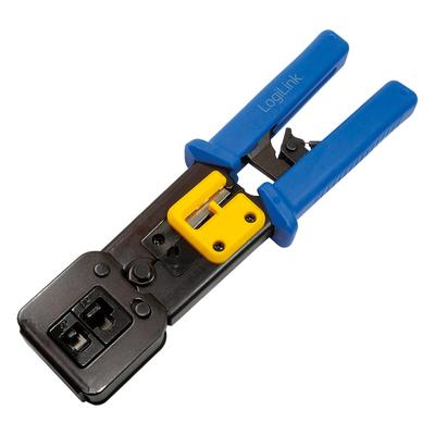 LogiLink Professional Crimpzange für RJ11/12/45/EZ Steckverbinder, mit Abschneider 1 Stück