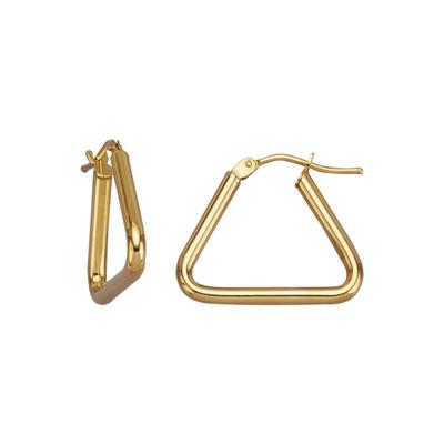 Paar Creolen "375/- Gelbgold glanz Dreieck", gold (gelb), FASCINATION BY ELLEN K., Ohrringe, Damen, one-size, Gold