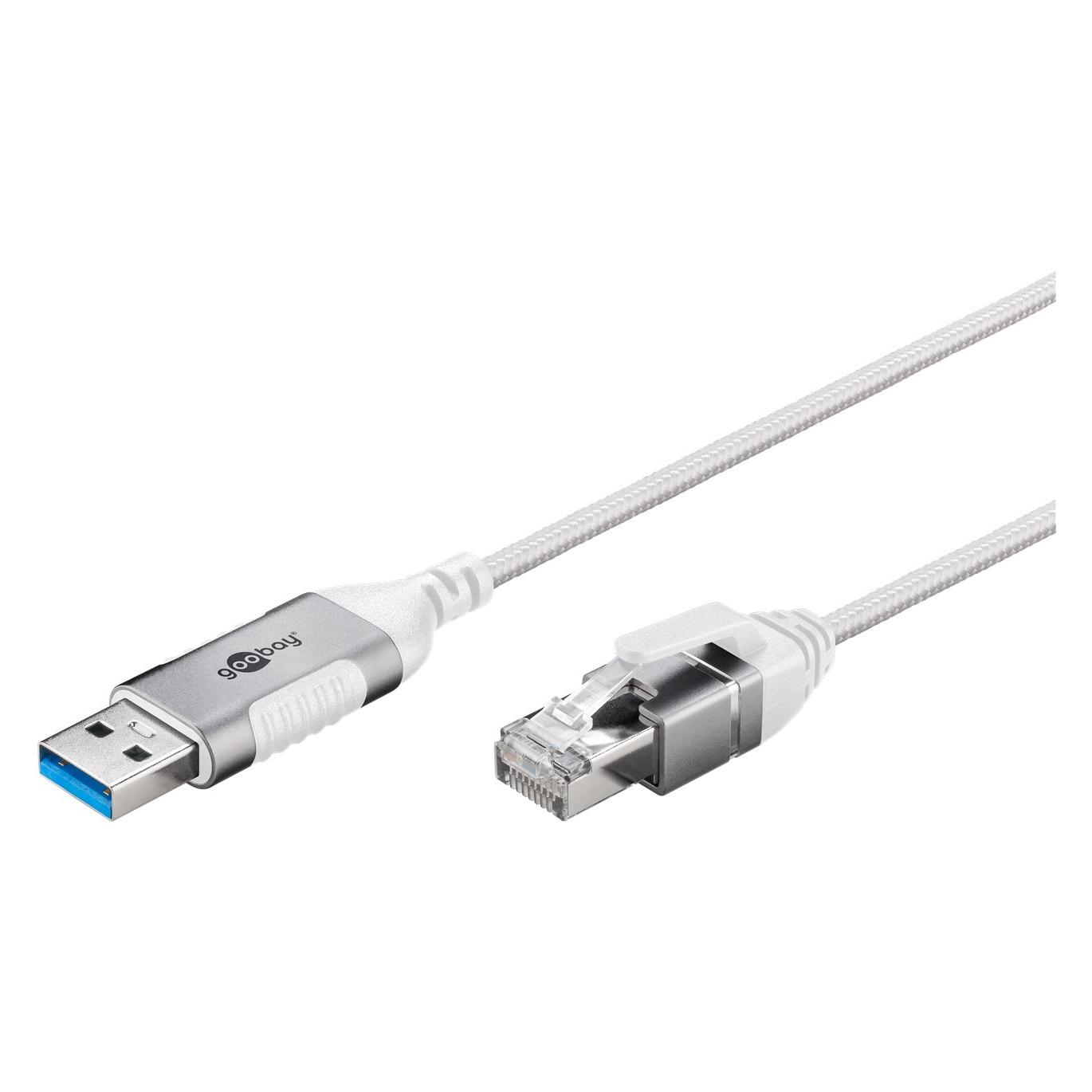 Goobay Ethernet-Kabel USB-A 3.0 auf RJ45, Slim, 7,5 m (USB, USB 3.0) (74382)