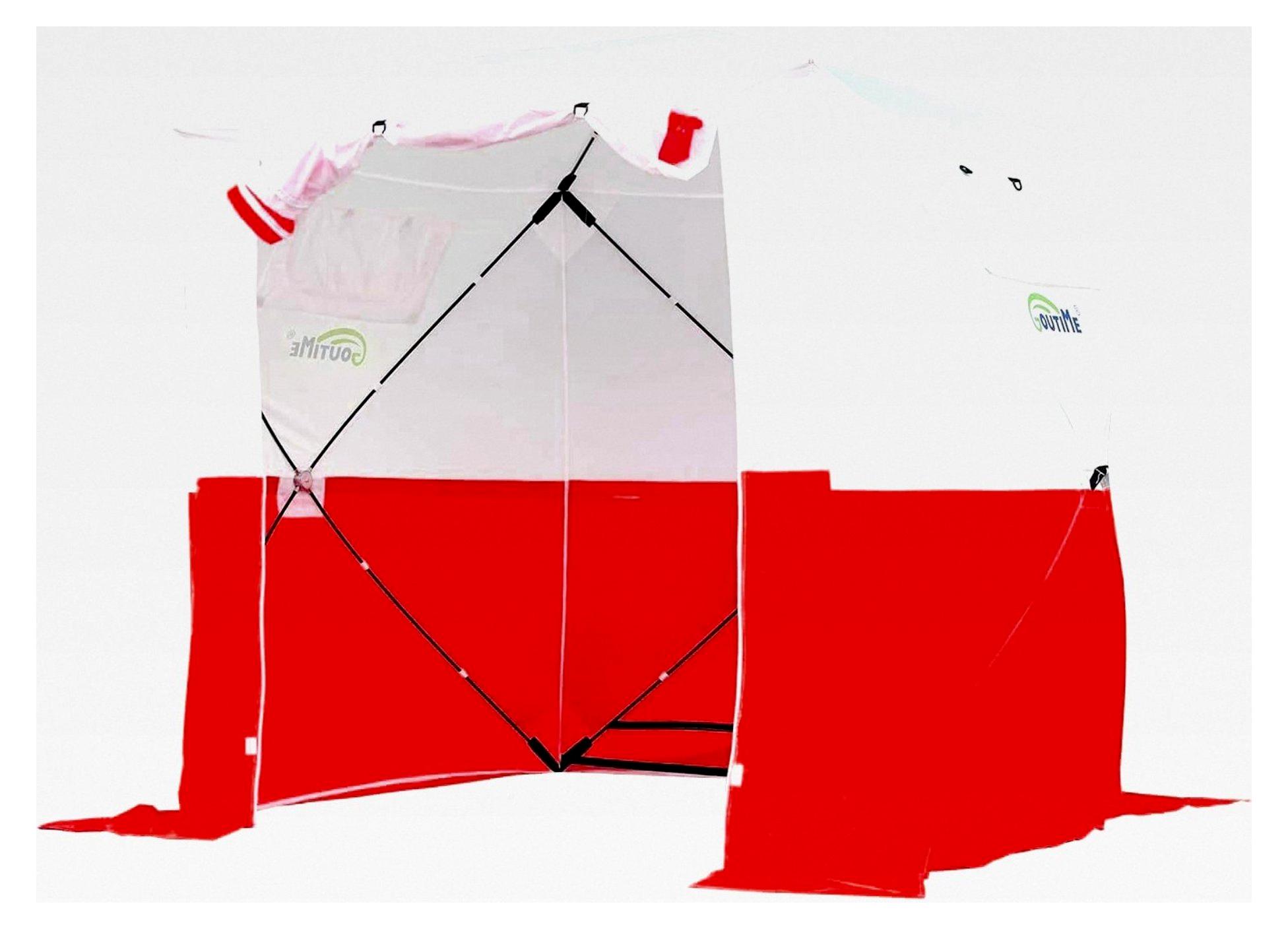 Hochsichtbares Pop-up-Notfallzelt (Weiß und Rot) - 2x2 m mit Reflexstreifen - Für Erste Hilfe, technische Einsätze und Rettungsdienste