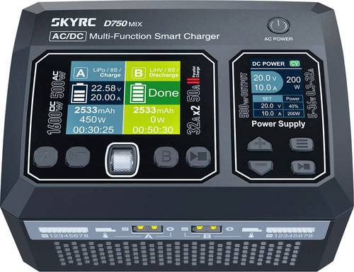 SKYRC D750 MIX Modellbau-Ladegerät 32A Blei, LiFePO, LiHV, LiIon, LiPo, NiCd, NiMH