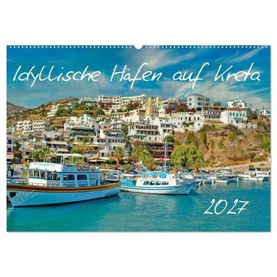 Idyllische Häfen auf Kreta (Wandkalender 2027 DIN A2 quer), CALVENDO Monatskalender