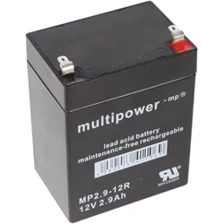 Multipower, Autobatterie Ladegerät, MP2,9-12R Blei Akku mit Faston 4,8 mm 12V, 2900mAh (12V)