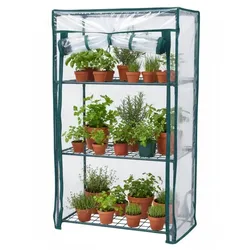 Relaxdays Balkon Gewächshaus mit PVC-Folie Dunkelgrün,Transparent