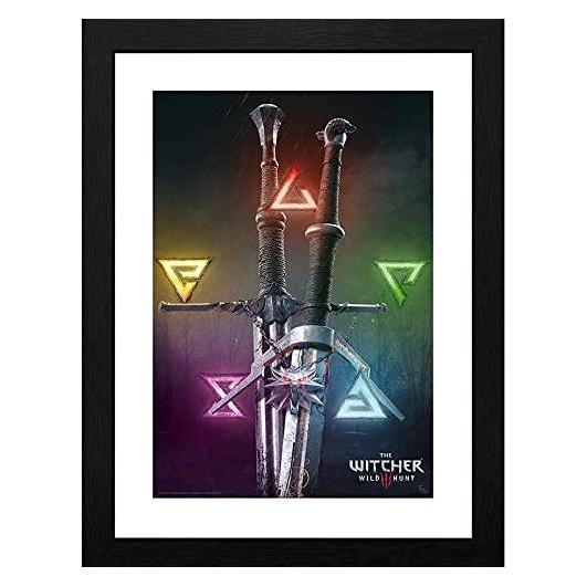 GB Eye The Witcher Framed Print Cornice Signs & Swords (10092022)