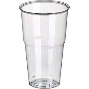 Papstar Trinkbecher 11161 pure glasklar PLA, Bio-Kunststoff Einweg Kaltgetränkebecher, 0,5 l, 60 Stück