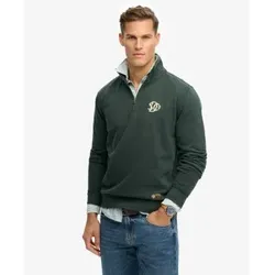 Superdry für Herren. M2014383A Grünes Athletic Sweatshirt mit halbem Reißverschluss (M), Lässig, Baumwolle