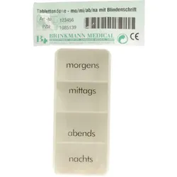 TABLETTENDOSE mo/mi/ab/na m.Blindenschrift 1 St